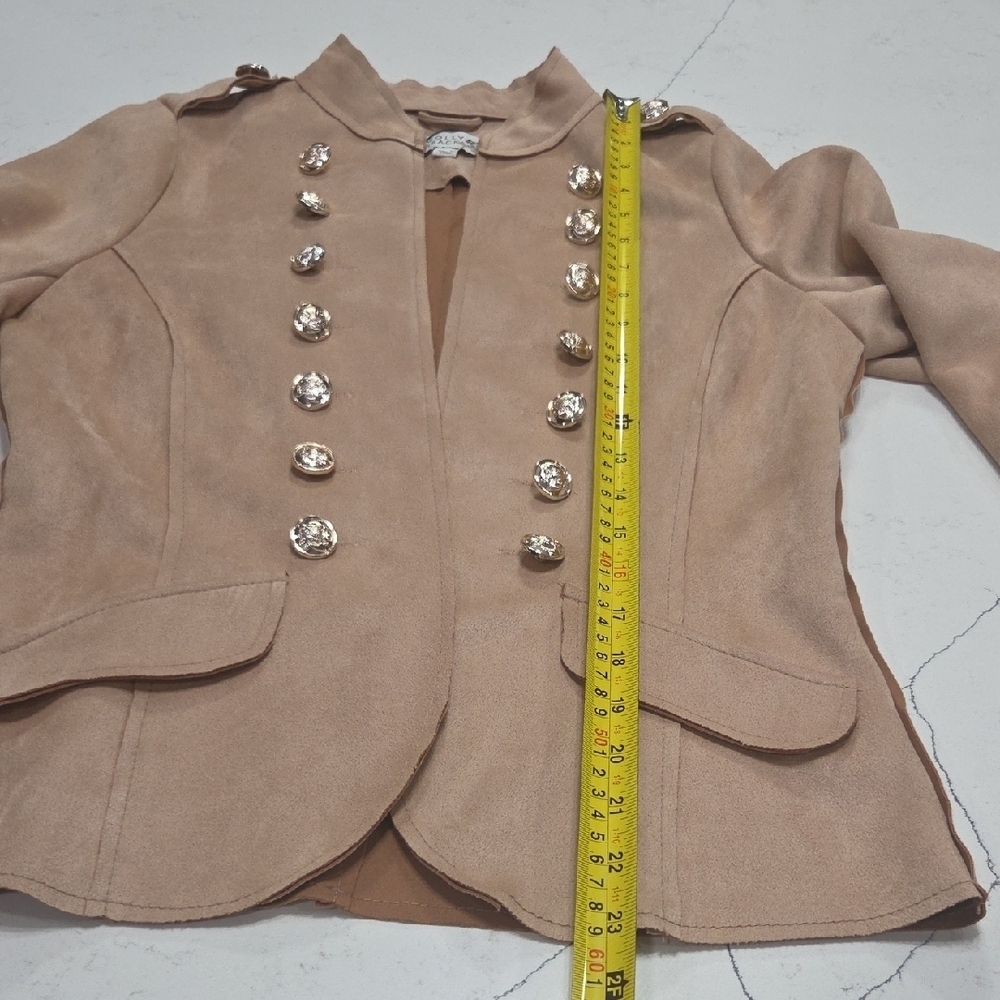 Molly Bracken Beige Decorative Button-Front Blazer New Without Tag Sz M - Picture 9 of 10